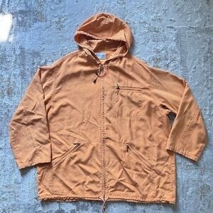 Emanuel Ungaro Orange Lightweight 100% Silk Hooded Jacket - See Measurements